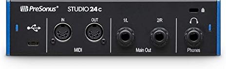 Presonus Studio 24C 2x2 USB Tipo-C Audio/Midi Interface Studio Pacote com Studio One Artist Software Pack