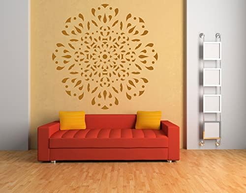 Mandala Flor redonda Oriental exótico A5 A4 A3 & Big Tamanhos reutilizáveis ​​Decoração de parede de estêncil / M23