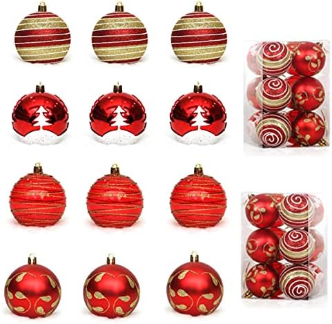 Bolas de Natal Tototoo enfeites de 24 PCs 1,57 ”Tema de árvore de natal Variação de enfeites de bola de natal, decoração de bola de