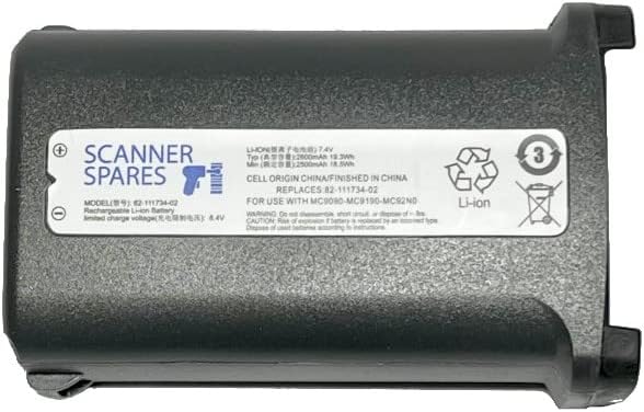 Pacote de 5 x baterias para MC9090 Bateria MC9190 Bateria MC92N0 Battery Barcode Scanner Substitui 82-111734-01 7.4V