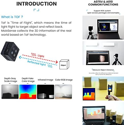 Youyeetoo Sipeed MAIXSense A010 RGBD Deepth Vision Camera, com sensor TOF 3D, acesso ao MCU, suporte a Ros1 + Ros2,