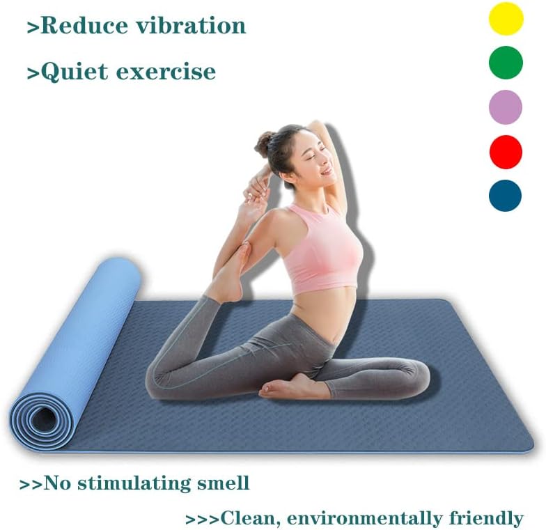 Camada dupla anti-deslizamento de ioga com guia de alinhamento 6mmthick tpe espuma ioga tape