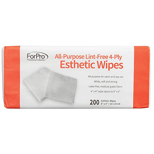 Forpro para todos os fins de fins de fins de lintes 4 lenços estéticos-não tecidos-para uso de salão e spa-fibras de nível médio-fortes