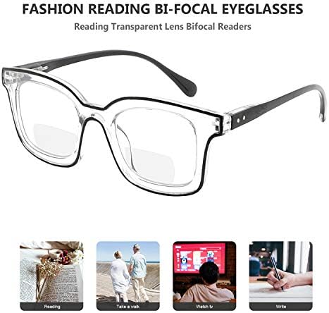Olhos para o olho de 4 óculos de leitura bifocal para mulheres - Senhoras Bifocal Readers Double Color Frame +3.00