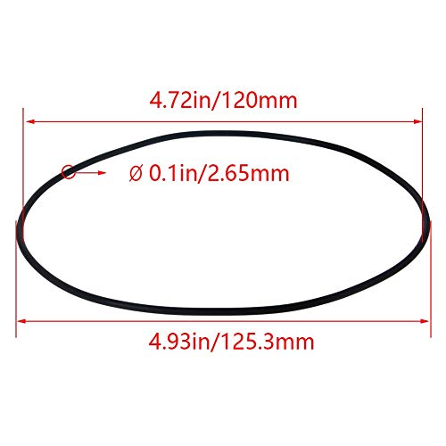 Bettomshin 1pcs nitrila de borracha o-rings, 125,3 mm od 120mm ID 2,65 mm Largura, métrica de vedação de buna-nitrila arruela