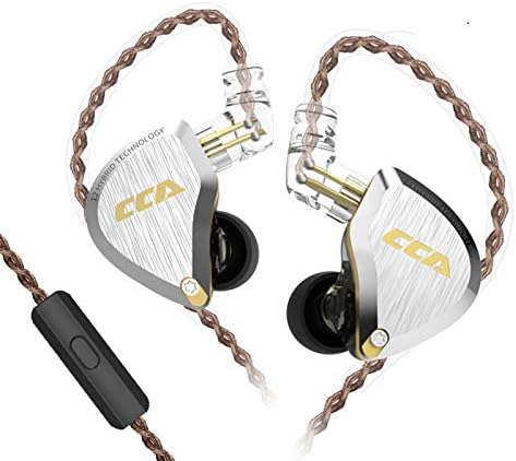 Monitores Inteirados CCA C12, 5BA+1dd em fones ouvido híbrido híbrido hifi ruído estéreo isolando fones de ouvido