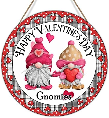 Feliz Dia dos Namorados Gnomies Placa de madeira Red Heart Wrinal