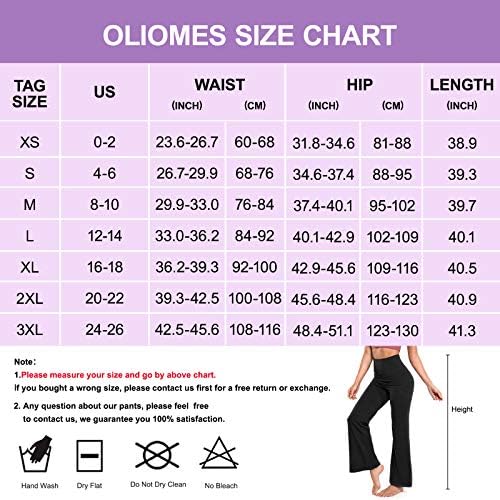 Oliomes Women Bootcut Yoga calças com bolsos esclarecedores Leggings High Wistleg Workout Casual Lounge Sortlants Sortlants