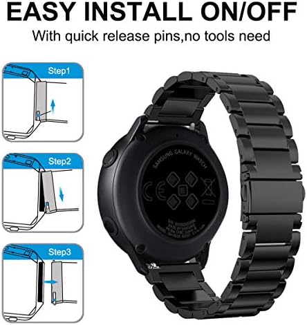 Valkit compatível com Galaxy Watch 42mm/Galaxy ativo 2/Galaxy Watch 3 41mm Bands, 2 pacote de 2 macks 20mm aço inoxidável