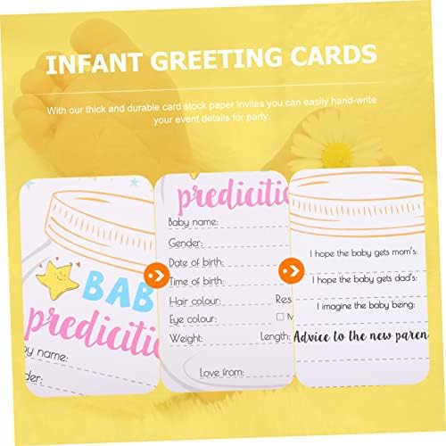 Toyvian 5 Define cartões de batismo infantil previsões de bebê e cartões de conselho crianças adornamentos de chuveiro agradecer cartões de chá de chá de bebê cartões novos e papai cartões phyto baby favores
