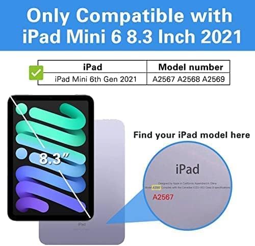 Procase iPad mini 6 protetor de tela 8,3 polegadas 2021 pacote ipad mini 6 estojo 2021 8,3 polegadas