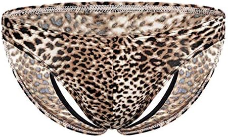 ANDONGNYWELL para o leopardo masculino da cintura baixa Biquíni plana Briefs de calça de roupas de baixo calças de calcinhas