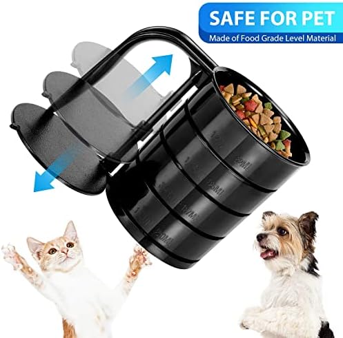 Bolsas de alimentos para cães de cães de asa, copos de comida para cães com linhas de medição, inclinação de 15 graus Anti-Slip