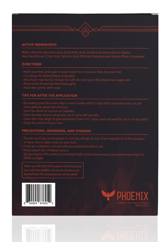 Phoenix Foel para homens - Extra grande - Força extra - Canela - Esfoliendo Tratamento dos Pés Seco - Removedor de Calos