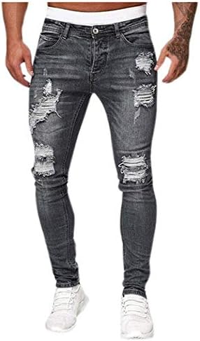 Calças de jeans Men desgastado para homens coloridos gradiente de cor da moda jeans com bolsos casuais calças rasgadas e arrebatadas
