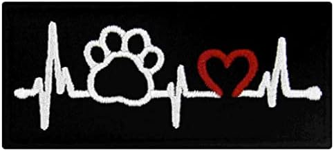 Pata de estimação para cães com eletrocardiograma cardíaco, coletes bordados / arnês de cães de cães