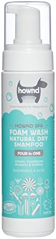 Hownd spa 4 em 1 Lavagem de espuma shampoo seco natural para cães ou filhotes - secagem rápida, sem água - feita com capim