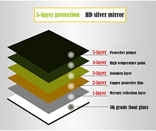 Quadrado hd anti-neblina de explosão à prova de diamante à prova de diamante espelho de parede sem moldura 5mm-espelho de espelho