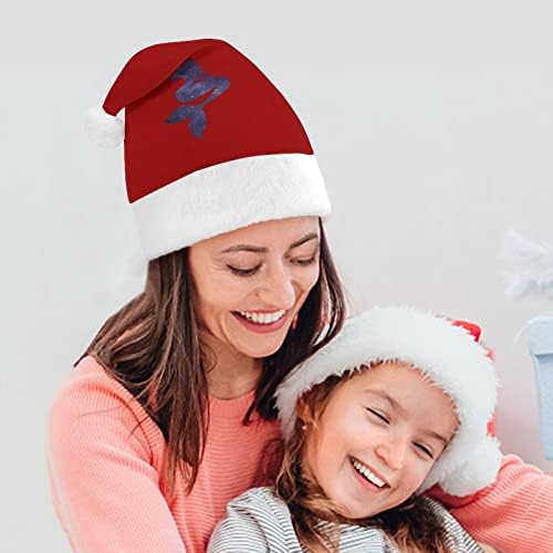 Galaxy Mermaid Plush chapéu de Natal travesso e bonitos chapéus de Papai Noel com borda de pelúcia e decoração de natal de
