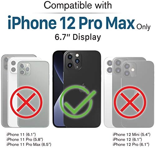 VENA VCOMMUTE CASA COMPATÍVEL com Apple iPhone 12 Pro Max, Solder de cartão de capa de couro Flip com Kickstand - Space Grey