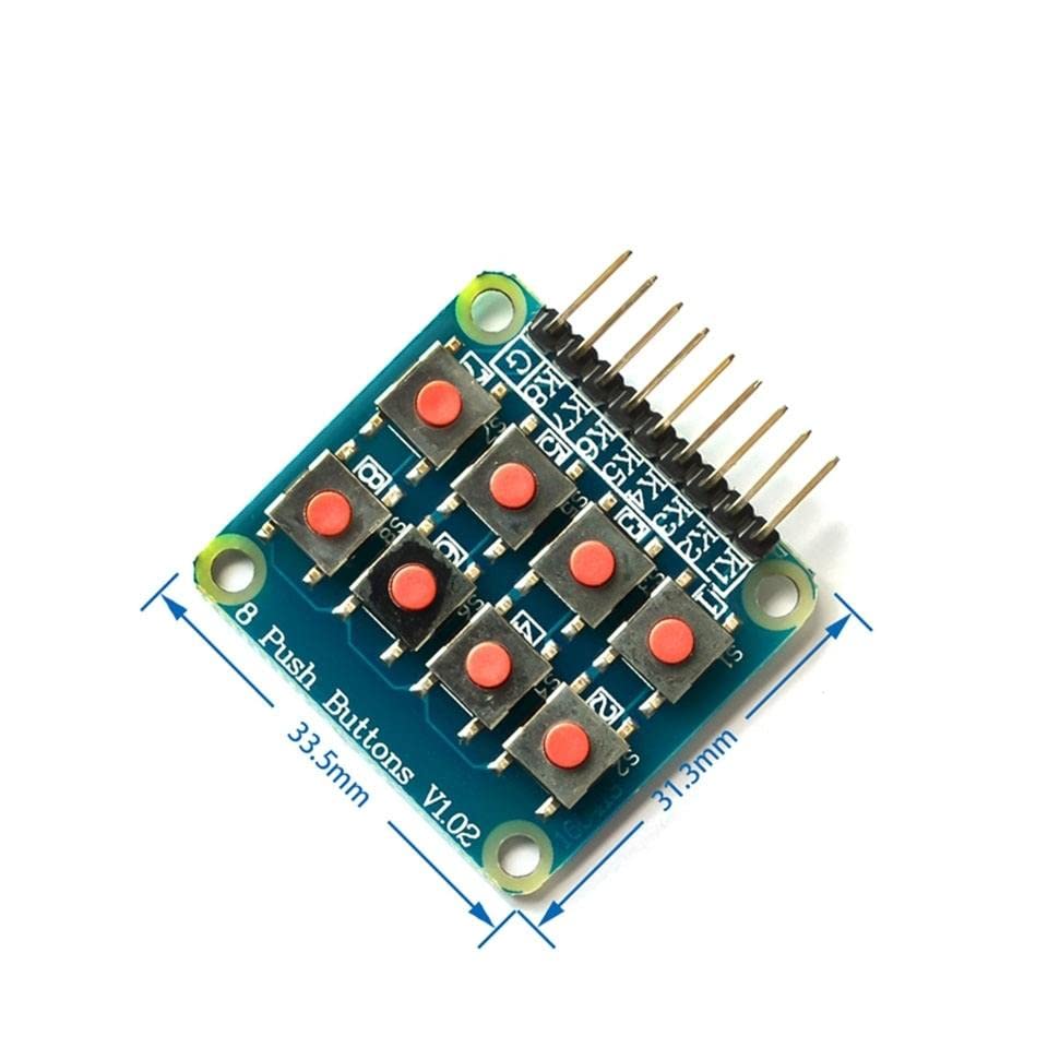 Micro interruptor 2 x 4 Matriz Microcontrolador Botão de tecla independente 8 Módulo estendido do teclado
