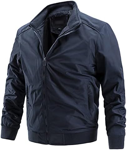 Masculino leve casaco macio de casaco casual zip up windbreaker stand colar bombardeiro jaqueta vintage fora de roupa
