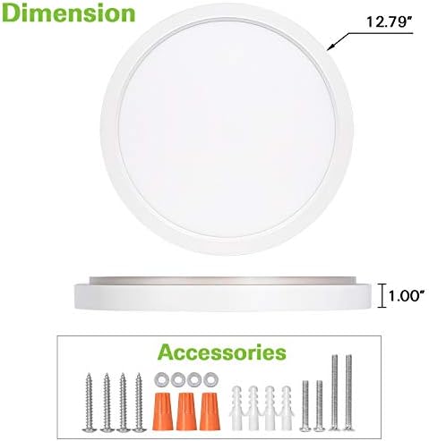 13 polegadas LED LIGHT LUZ DE TECTOM COM LUZ NOITE, 24W, 2400 LM, 3000K/4000K/5000K Luz redonda de painel redonda, luminária