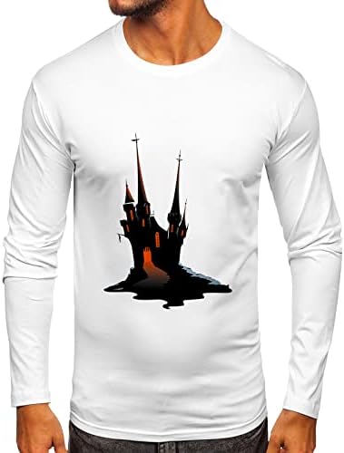 Homem casual outono de inverno de manga longa o pescoço camiseta impressa camiseta blusa de ioga longa de ioga longa