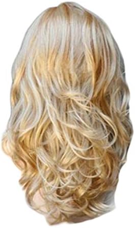 Andongnywell Brown Long Wavy Wig para mulheres perucas sintéticas de perucas resistentes ao calor para festa de cosplay
