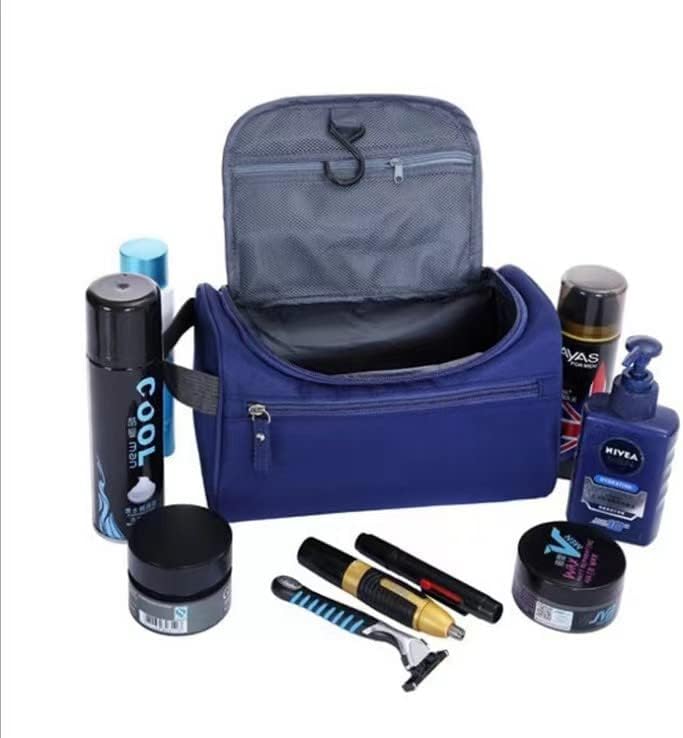 Bolsa de higiene feminina e feminina Bolsa de higiene de barbear kit de kit de couro dopp kit de higiene pessoal preto
