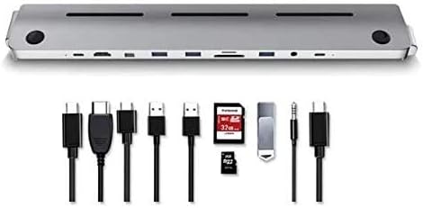 A adaptador USB C Hub de dockamento multiporto de laptop, 10 em 2 dongle tipo C.