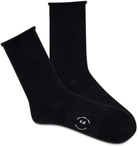 K. Bell Womens Solid Modal Roll Top Crew Socks