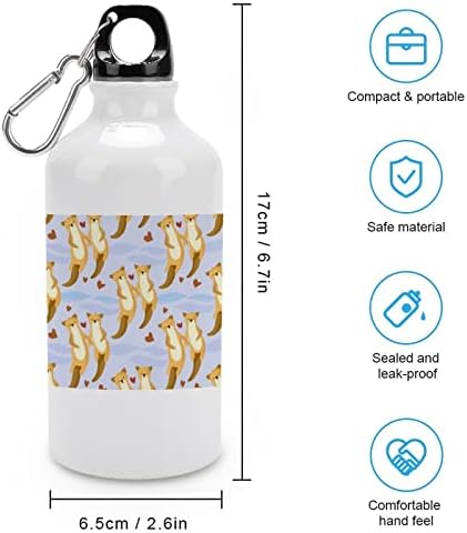 Otter texturizado animal alumínio garrafa de água de caneca Provo de vazamentos de metal garrafas esportivas 400ml