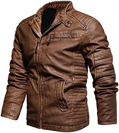 XXBR 2022 Homens de inverno masculino Menções de couro Autumn e Winter PU couro de couro Pu Stand Collar com jaqueta elegante