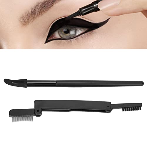 Alemente Black Plástico, alça ergonômica com pente de cílios dobráveis, ferramenta de maquiagem de olhos rápidos preguiçosos