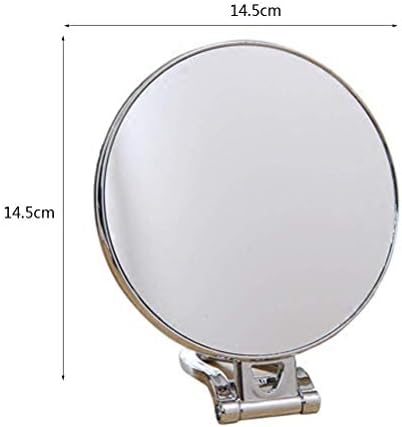 Espelho de maquiagem de beleza htllt, ampliação de 3x + espelho duplo clássico rotativo redondo