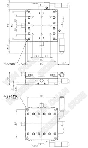 XY eixo 90 * 90mm 3,5 Plataforma manual de deslocamento da estação de corte de 3,5 Guia de rolos transversal Way Linear Stage Table