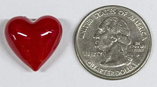 Conjunto de corações de vidro de 6 minúsculos com prato de porção de metal