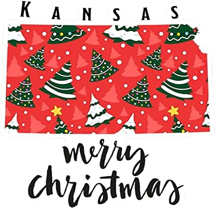 Adesivo decalque de vinil feliz natal kansas estado engraçado vinil de 6 polegadas Kansas estadual acessórios carros decalques