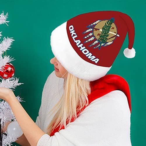 Oklahoma Flag chapéu de natal chapéu de Papai Noel para adultos unissex Comfortar Classic natal boné para férias de