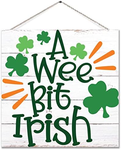 Um pouquinho de madeira irlandesa sinal de madeira St.Patrick's Wood Sinais de decoração irlandesa CLOVER PLACA RÚSICA