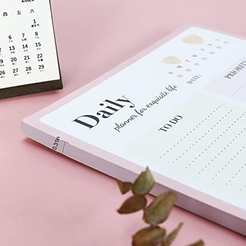 Planner Planner Pink Notepad para fazer LISTA LISTA NOTEPAD 6 × 8 polegadas rasgue o Memo Pad 2022 Planejador de trabalho, agendador,