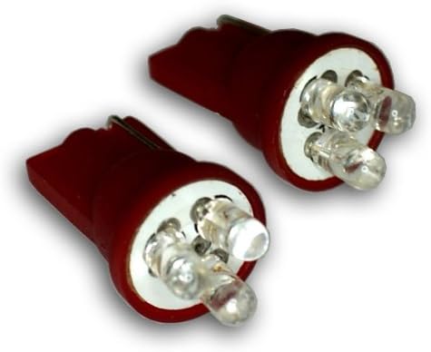 TuningPros LedCK-T10-R3 Lâmpadas LED de lâmpadas T10, 3 LED Red 2-PC Conjunto