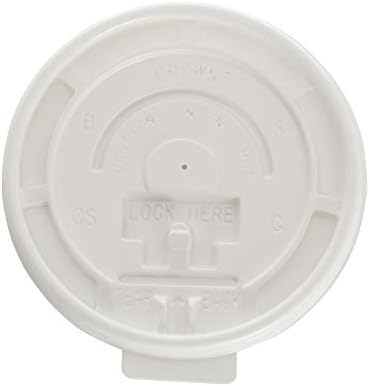 Tampas planas brancas para xícaras de papel quente, encaixe xícaras de papel de 10-12-16-20 onças, tampas de lesão plana de plástico