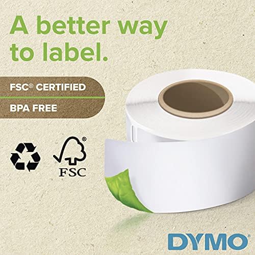 Dymo LW Video Top Rótulos para impressoras de etiquetas de gravadoras, branco, 1-4/5 '' x 3-1/10 '', 1 rolo de 150