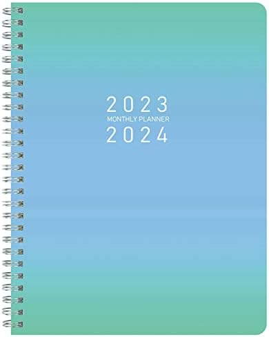 Planejador mensal 2023-2024, Notebook de calendário simples Cobertão Soft Cobra Ligação flexível com as metas para a lista, organiza