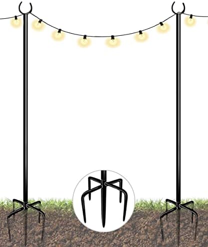 Pólo leve ao ar livre, pólo leve, 10 pés, pólo de suporte de luz pesado para o gramado de jardim externo, pátio, Natal, casamento,