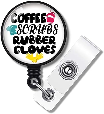 Touner Coffee Scrubs Cravo de borracha Id Id ID Batcher bobinas com titulares de cartões de nomes de clipes para trabalhador