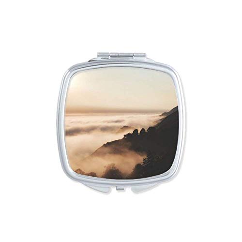 Sunrise Sunset Mountain Fog Landscape Sky Mirror Portátil Compact Pocket Maquia