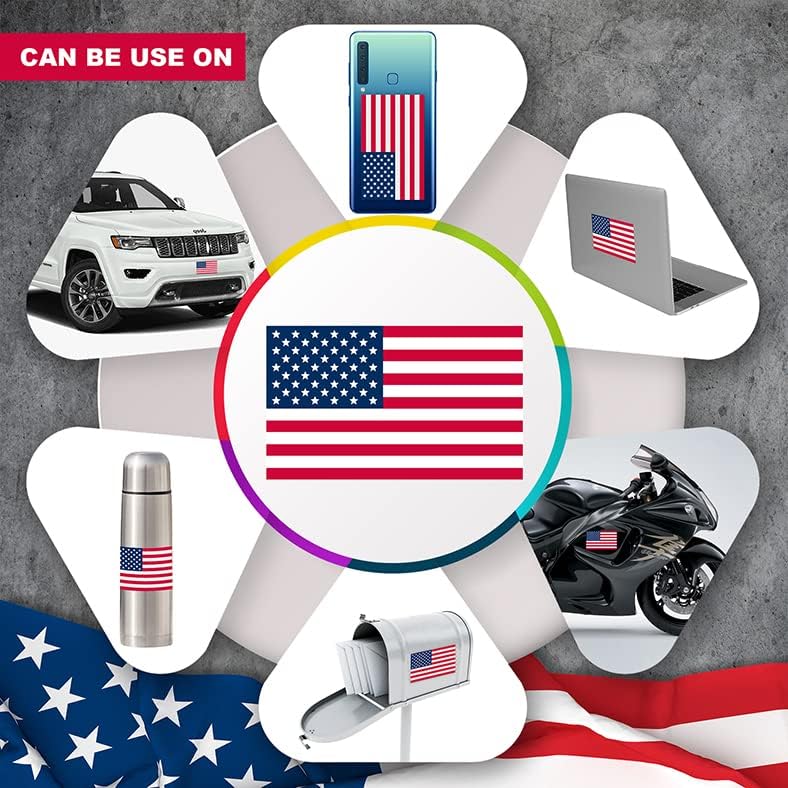 Ignixia American Flag Decals USA Sinalizadores de carro Decalques patrióticos 5x3 polegadas American Flag Stickers